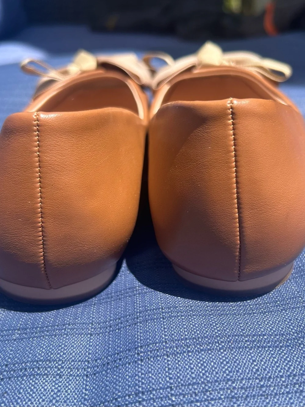 Marcelle Vignon Women’s Brown Shoes Square Toe Flats Olive Bow Size 38.5